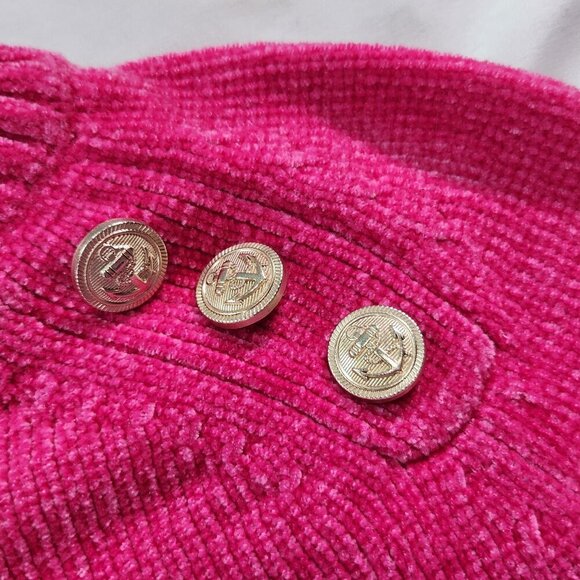 Belle by Kim Gravel Crewneck Pink with Gold Accent Buttons Medium.  Lot E - Picture 3 of 7